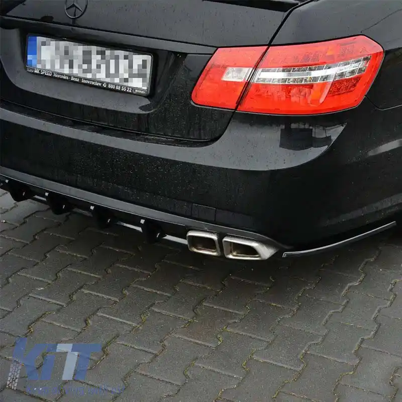 Falduri laterale pentru bara spate potrivite pentru Mercedes-Benz E-Class W212 09-13 A Design E63 Version Gloss Black Maxton Design 2 buc-image-6316010