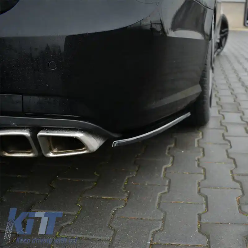 Falduri laterale pentru bara spate potrivite pentru Mercedes-Benz E-Class W212 09-13 A Design E63 Version Gloss Black Maxton Design 2 buc-image-6316012