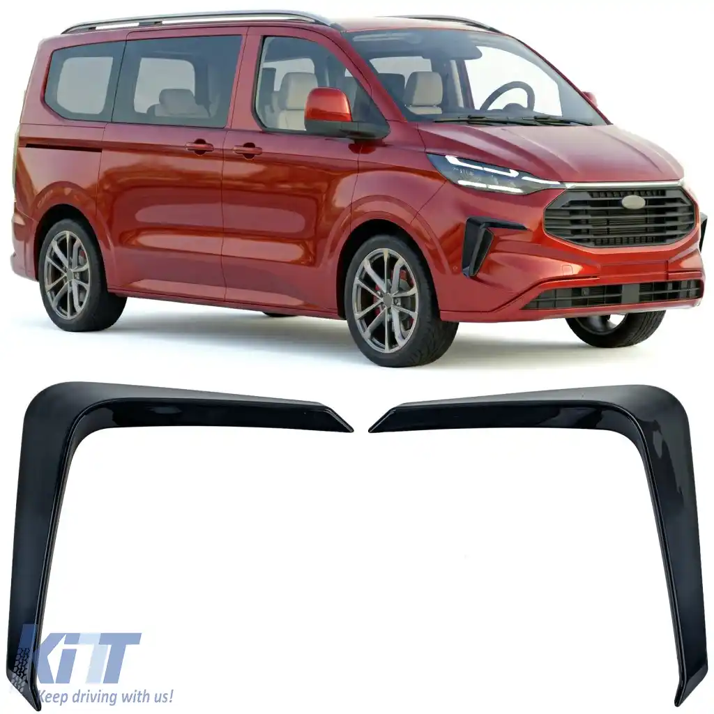 Falduri splitter frontal lucios pentru bara de protecție Ford Tourneo Transit Custom din 2023