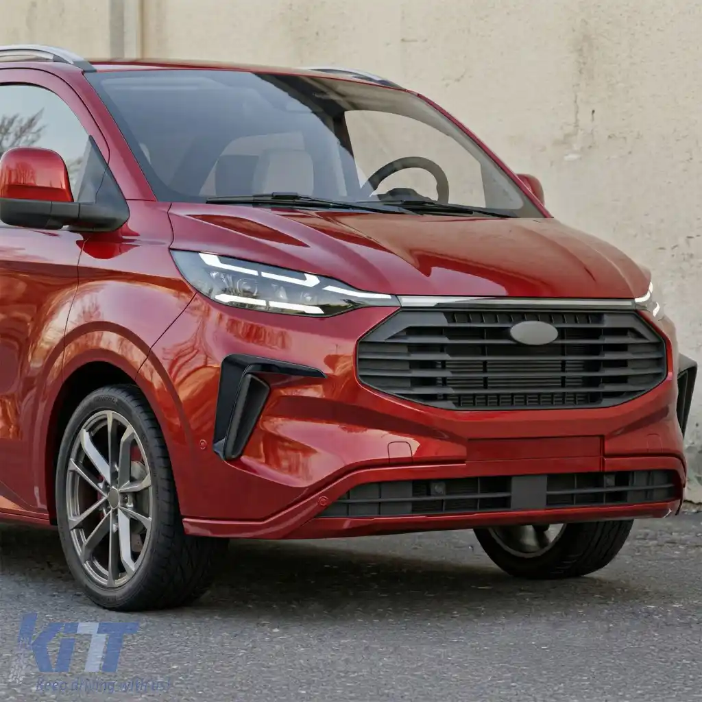 Falduri splitter frontal lucios pentru bara de protecție Ford Tourneo Transit Custom din 2023-image-6276697