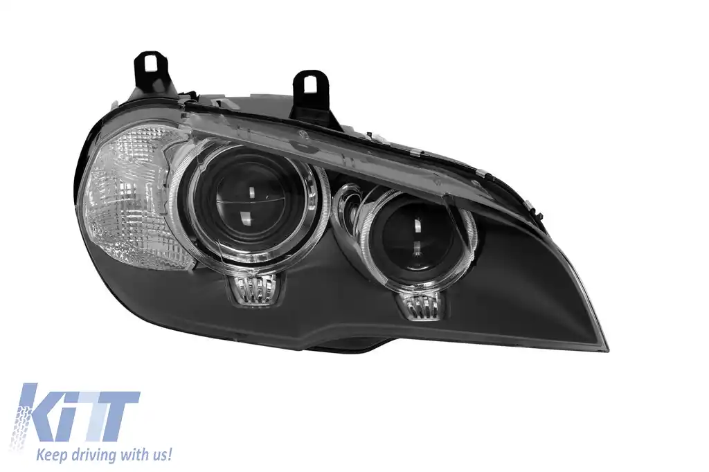 Far drept Xenon adaptiv potrivit pentru BMW X5 E70 LCI 2011-2013 cu bază neagră