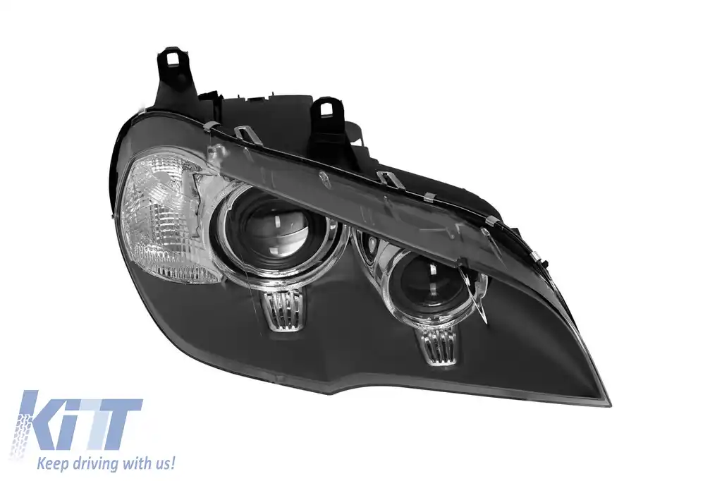 Far drept Xenon adaptiv potrivit pentru BMW X5 E70 LCI 2011-2013 cu bază neagră-image-6256897