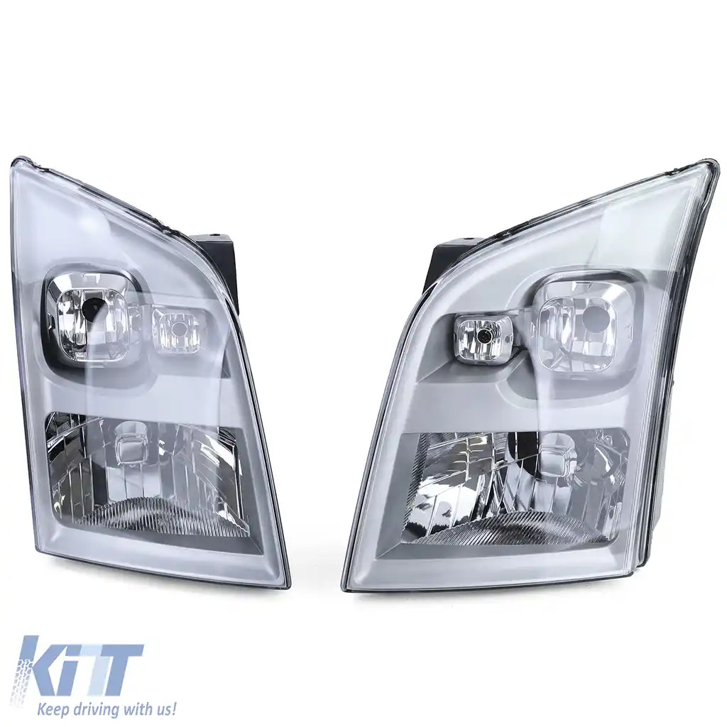 Far H4 cu motor de ajustare pereche stânga dreapta, potrivit pentru Ford Transit 06-14