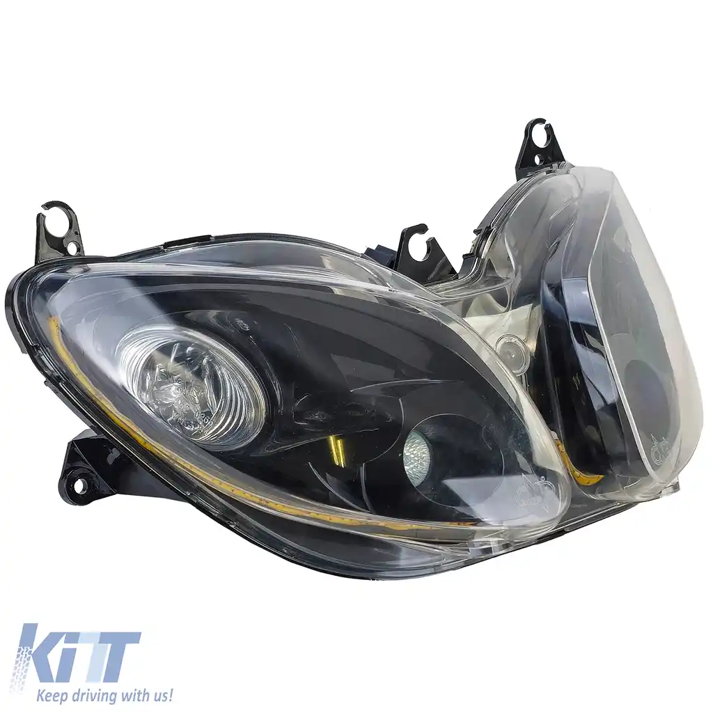 Far negru aprobat E Nou, potrivit pentru Yamaha XP 500 TMAX 2001-2007-image-6259073