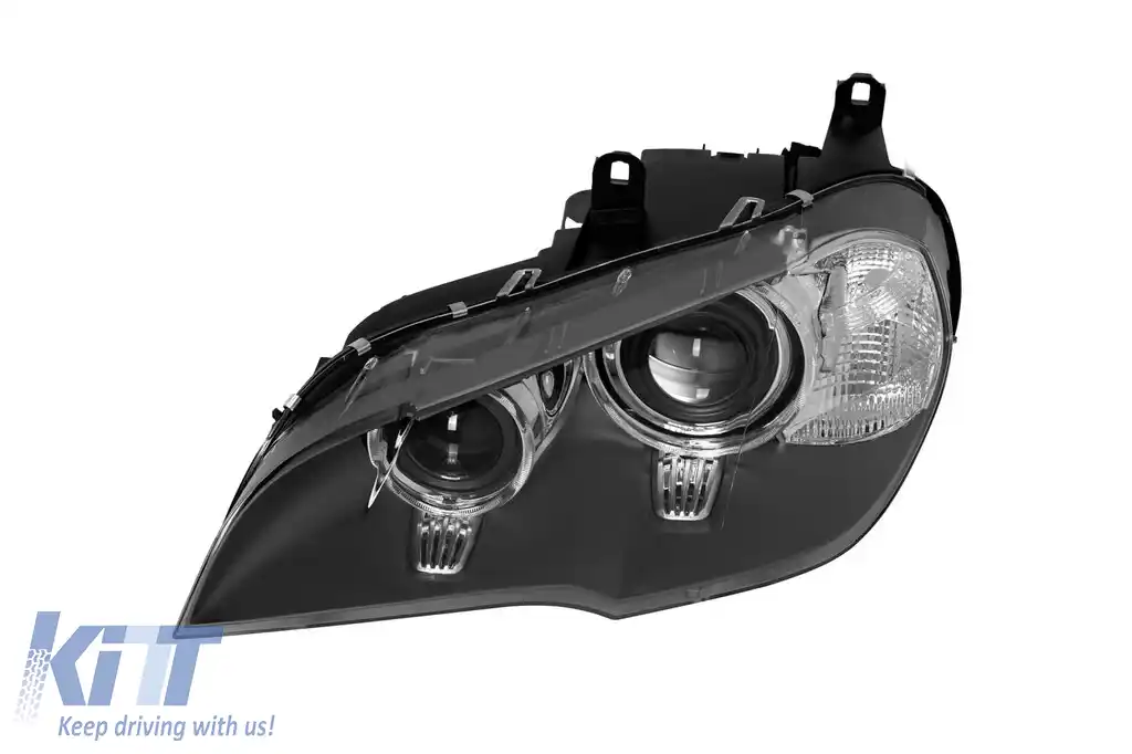 Far stâng adaptiv Xenon potrivit pentru BMW X5 E70 LCI 2011-2013 cu bază neagră-image-6256891