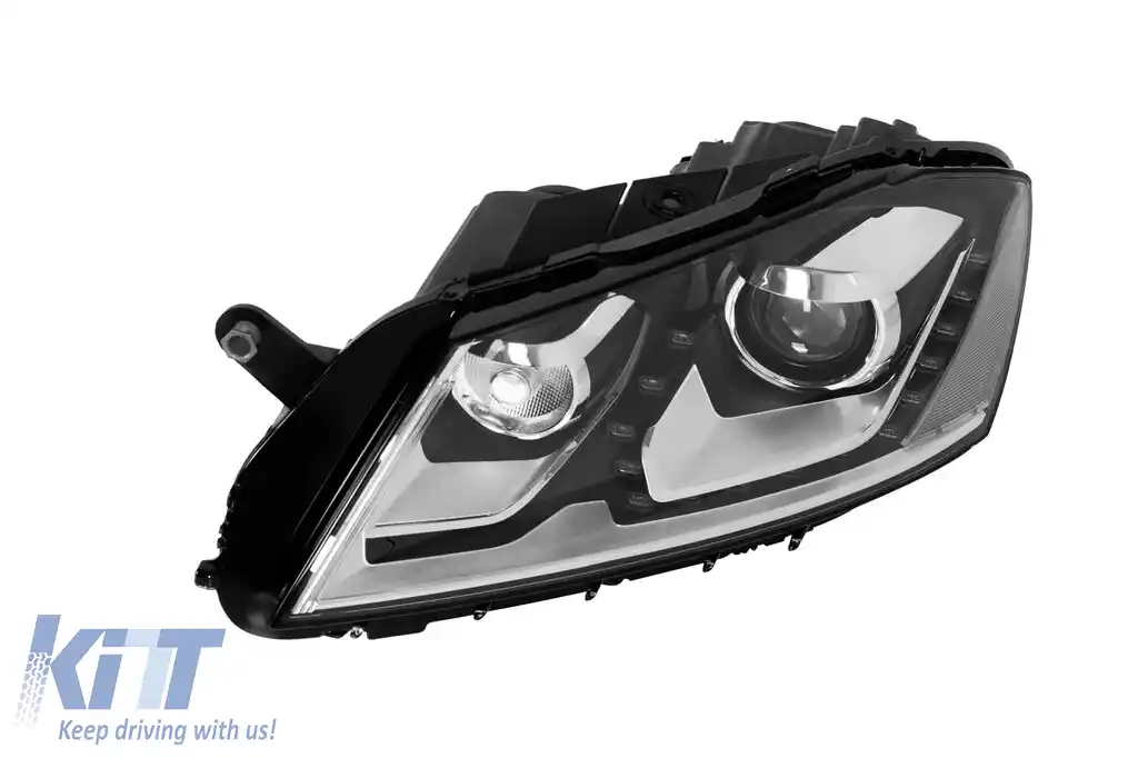 Far stâng adaptiv Xenon potrivit pentru Volkswagen Passat B7 sedan, break 2010-2014 cu bază crom/neagră-image-6256831