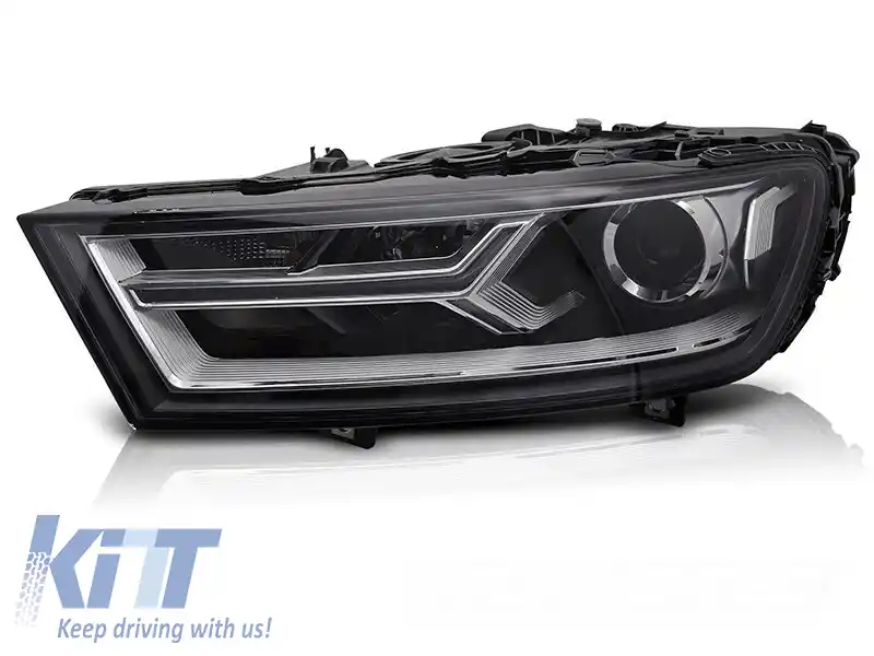 Far stâng cu xenon potrivit pentru Audi Q7 2015-2019 cu bază neagră