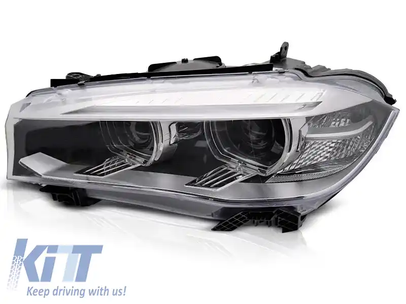 Far stâng cu xenon potrivit pentru BMW X5 F15 2013-2018, cu bază cromată