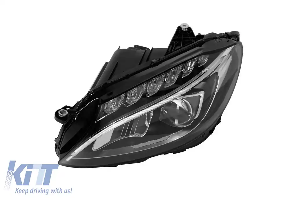 Far stâng LED static potrivit pentru Mercedes C-class W205 sedan, S205 break 2014-2018-image-6256929