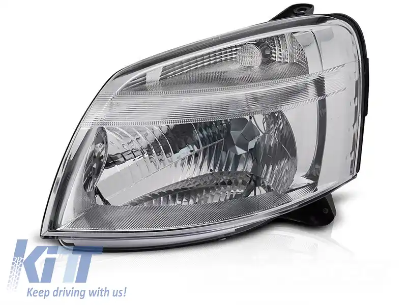 image-1-Far stâng reflector potrivit pentru Citroen Berlingo, Peugeot Partner 2002-2010 cu bază cromată