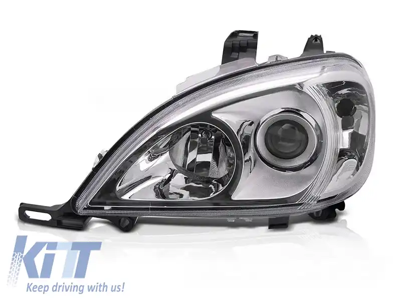 Far stâng reflector potrivit pentru Mercedes ML W163 2001-2005 cu bază cromată