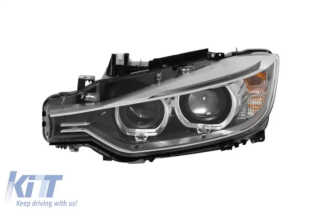 Far stâng xenon potrivit pentru BMW Seria 3 F30 sedan, F31 break 2011-2015 cu bază cromată