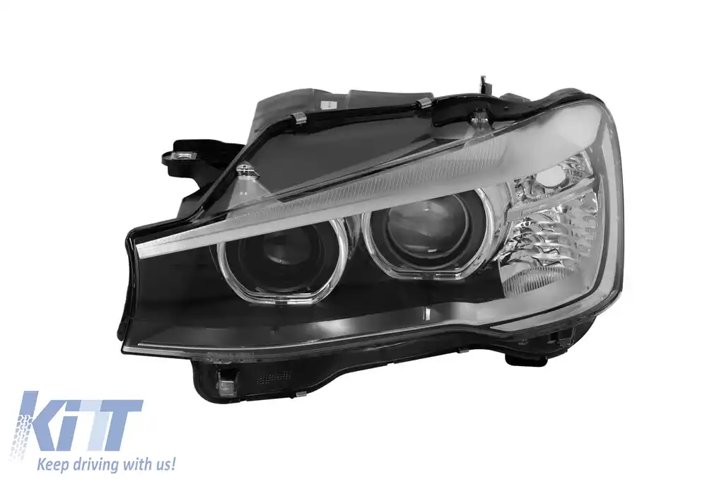 Far stâng xenon potrivit pentru BMW X3 F25 LCI 2014-2017 cu bază neagră