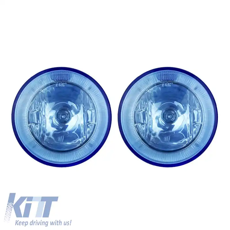 Far Universal Albastru Ø 10cm H3 12 Volt 55 Watt Cu Ochi Înger Albastri 2 Buc.-image-6306103