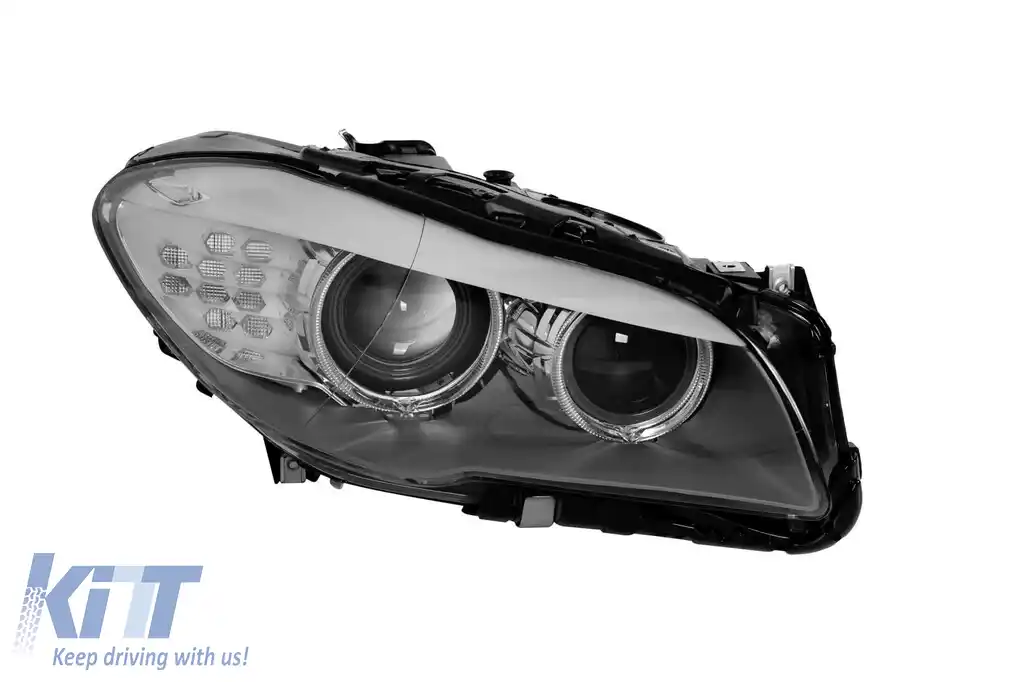 Far xenon drept potrivit pentru BMW Seria 5 F10 sedan, F11 break 2010-2013 cu bază neagră