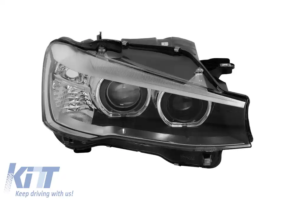 Far xenon drept potrivit pentru BMW X3 F25 LCI 2014-2017 cu bază neagră