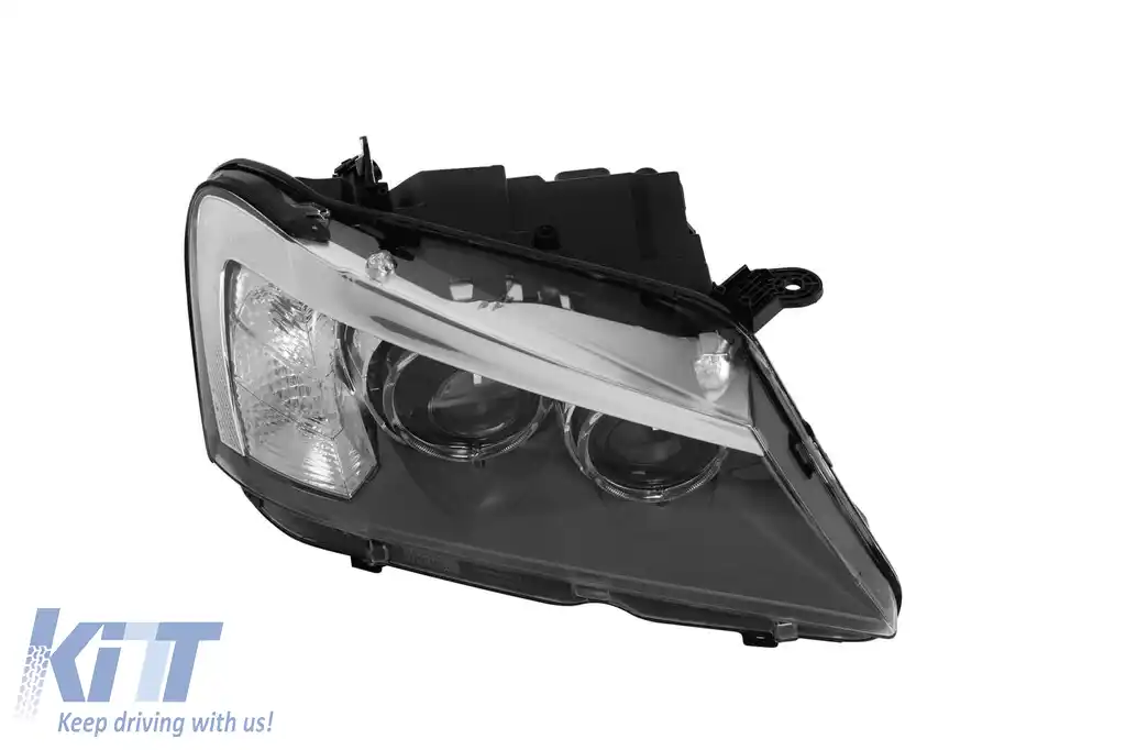 Far xenon drept potrivit pentru BMW X3 F25 2010-2013 cu bază neagră-image-6256849