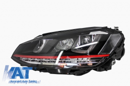 Faruri 3D LED compatibil cu VW Golf 7 VII (2012-2017) R20 GTI Design Semnal LED-image-5988119