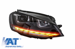 Faruri 3D LED compatibil cu VW Golf 7 VII (2012-2017) R20 GTI Design Semnal LED-image-5988121