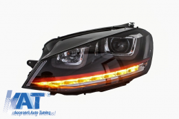 Faruri 3D LED compatibil cu VW Golf 7 VII (2012-2017) R20 GTI Design Semnal LED-image-5988122