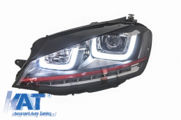 Faruri 3D LED compatibil cu VW Golf 7 VII (2012-2017) R20 GTI Design Semnal LED-image-5988124