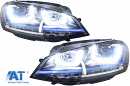 Faruri 3D LED compatibil cu VW Golf 7 VII (2012-2017) GTE Design Semnal LED-image-5988472