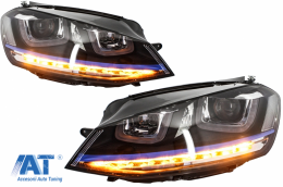 Faruri 3D LED compatibil cu VW Golf 7 VII (2012-2017) GTE Design Semnal LED-image-5988473