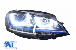 Faruri 3D LED compatibil cu VW Golf 7 VII (2012-2017) GTE Design Semnal LED-image-5988474