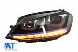 Faruri 3D LED compatibil cu VW Golf 7 VII (2012-2017) GTE Design Semnal LED-image-5988477