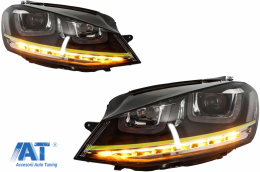 Faruri 3D LED compatibil cu VW Golf 7 VII (2012-2017) R400 Design Semnal LED-image-5988463