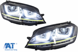 Faruri 3D LED compatibil cu VW Golf 7 VII (2012-2017) R400 Design Semnal LED-image-5988464