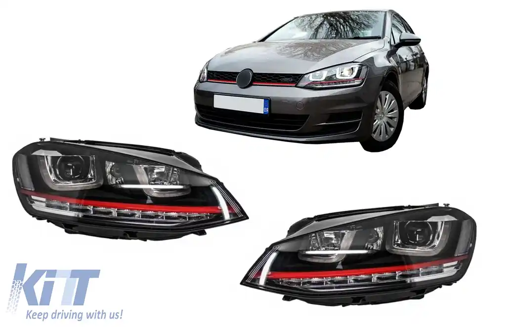 Faruri 3D LED compatibil cu VW Golf 7 VII (2012-2017) R20 GTI Design Semnal Dinamic LED-image-6127106