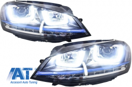 Faruri 3D LED compatibil cu VW Golf 7 VII (2012-2017) GTE Design Semnal Dinamic LED-image-6004278