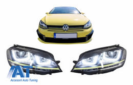 Faruri 3D LED compatibil cu VW Golf 7 VII (2012-2017) R400 Design Semnalilzare Dinamica-image-6056529