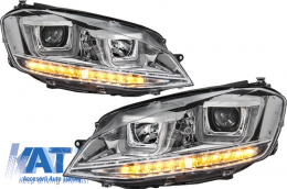 Faruri 3D LED compatibil cu VW Golf VII (2012-up) R-Line LED Turn Light Chrome-image-5988506