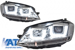 Faruri 3D LED compatibil cu VW Golf VII (2012-up) R-Line LED Turn Light Chrome-image-5988507