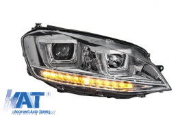 Faruri 3D LED compatibil cu VW Golf VII (2012-up) R-Line LED Turn Light Chrome-image-5988509