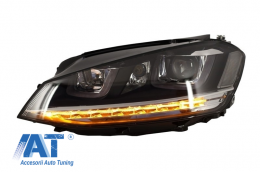 Faruri 3D LED compatibil cu VW Golf VII (2012-2017) R-Line LED Semnalizare Dinamica-image-6016491
