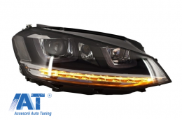 Faruri 3D LED compatibil cu VW Golf VII (2012-2017) R-Line LED Semnalizare Dinamica-image-6016492
