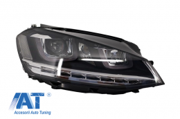 Faruri 3D LED compatibil cu VW Golf VII (2012-2017) R-Line LED Semnalizare Dinamica-image-6016494