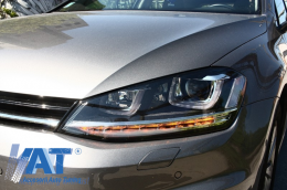 Faruri 3D LED compatibil cu VW Golf VII (2012-2017) R-Line LED Semnalizare Dinamica-image-6017907