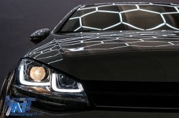Faruri 3D LED compatibil cu VW Golf VII (2012-2017) R-Line LED Semnalizare Dinamica-image-6088897