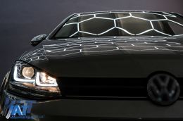 Faruri 3D LED compatibil cu VW Golf VII (2012-2017) R-Line LED Semnalizare Dinamica-image-6088898