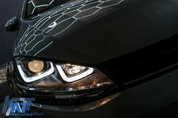 Faruri 3D LED compatibil cu VW Golf VII (2012-2017) R-Line LED Semnalizare Dinamica-image-6088900