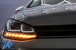 Faruri 3D LED compatibil cu VW Golf VII (2012-2017) R-Line LED Semnalizare Dinamica-image-6088904