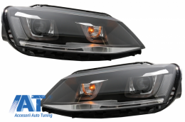 Faruri 3D LED compatibil cu VW Jetta Mk6 VI (2011-2017) GTI U Bi-Xenon Design RHD-image-6086247