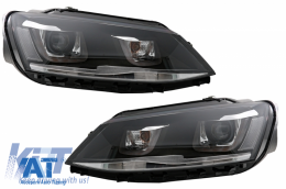 Faruri 3D LED compatibil cu VW Jetta Mk6 VI (2011-2017) GTI U Bi-Xenon Design RHD-image-6086249