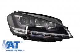 Faruri 3D LED Volan Dreapta compatibil cu VW Golf VII (2012-2017) R-Line LED Semnalizare Dinamica-image-6022879