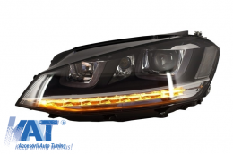 Faruri 3D LED Volan Dreapta compatibil cu VW Golf VII (2012-2017) R-Line LED Semnalizare Dinamica-image-6022884