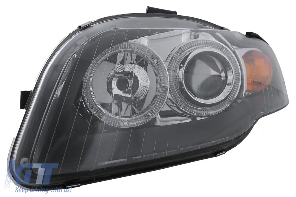 Faruri Angel Eyes compatibil cu Audi A4 B7 (11.2004-03.2008) Negru-image-6126756